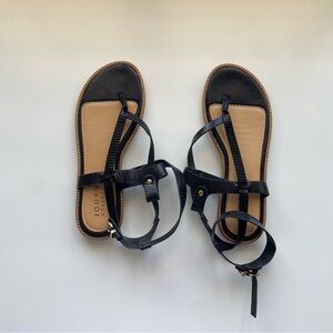 Journee Collection Tan Sandals with Buckle Straps